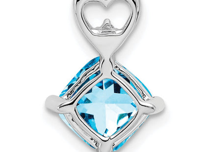 14k White Gold Amethyst and Diamond Heart Chain Slide (Style PM7399-AM-001-WA)
