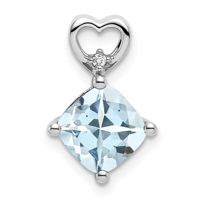 14K white gold diamond heart chain