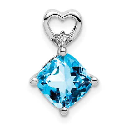 14K white gold diamond heart chain