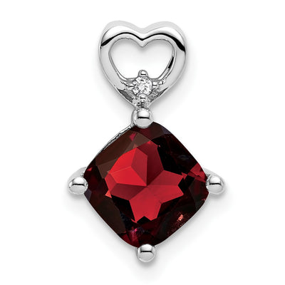 14K white gold diamond heart chain