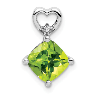 14K white gold diamond heart chain