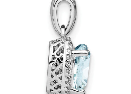 Sterling silver diamond pendant, alternate view