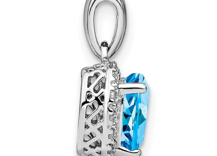 Sterling silver diamond pendant, alternate view
