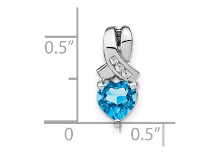 Sterling silver diamond pendant, alternate view