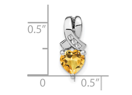 Sterling silver diamond pendant, alternate view