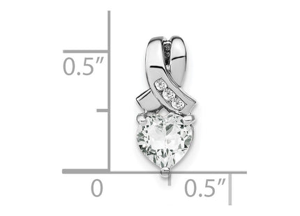 Sterling silver diamond pendant, alternate view
