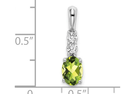 14K white gold diamond oval pendant, alternate view
