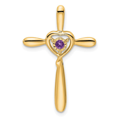 14K gold amethyst cross chain