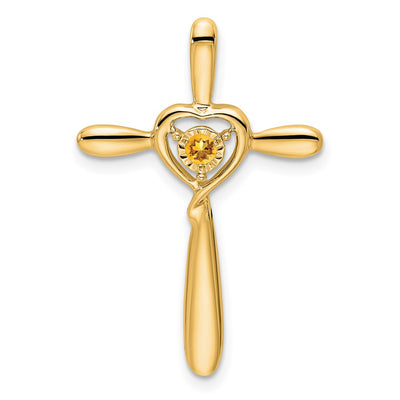 14K gold citrine cross chain