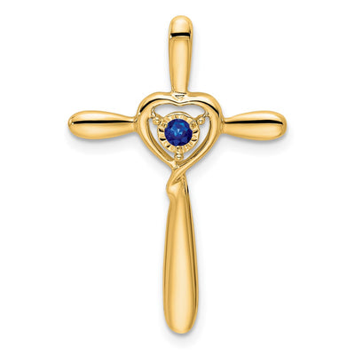 14K gold sapphire cross chain