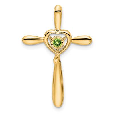 14K gold peridot cross chain
