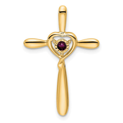 14K gold garnet cross chain