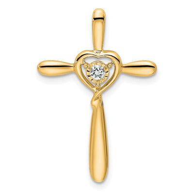 14K white gold topaz cross chain