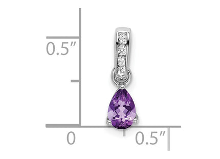 14K white gold diamond pendant, further view