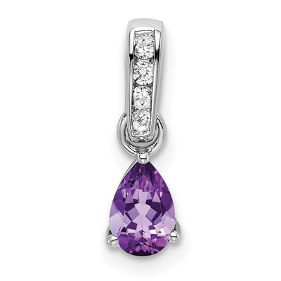 14K white gold diamond pendant