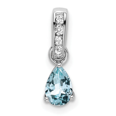 14K white gold diamond pendant