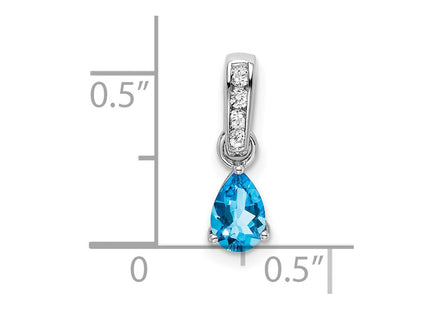 14K white gold diamond pendant, alternate view