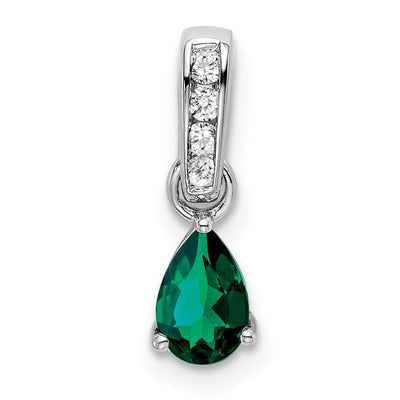 14K white gold diamond pendant