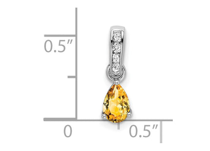 14K white gold diamond pendant, alternate view