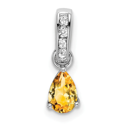 14K white gold diamond pendant