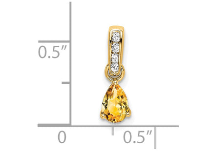 14K gold diamond pendant, alternate view