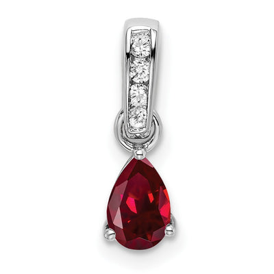 14K white gold diamond pendant