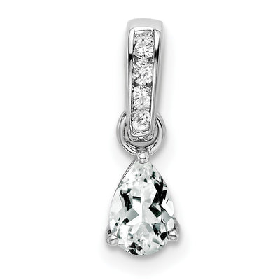 14K white gold diamond pendant