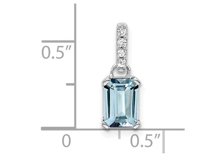 14K white gold diamond pendant, alternate view