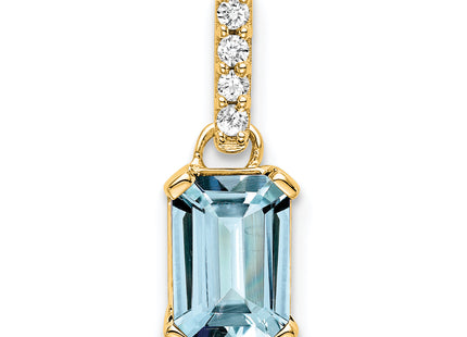 14K Aquamarine and Diamond Pendant