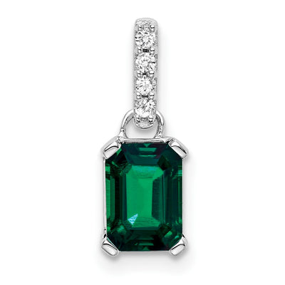 14K white gold diamond pendant