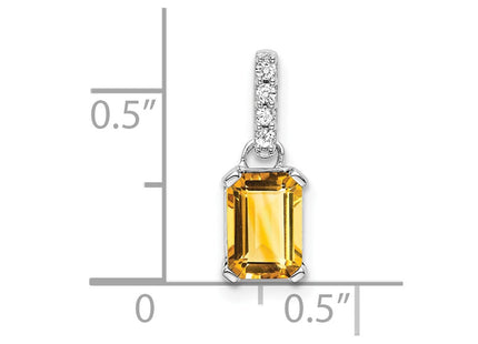 14K white gold diamond pendant, alternate view