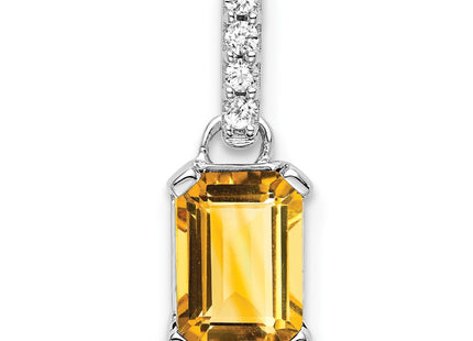 14K white gold diamond pendant