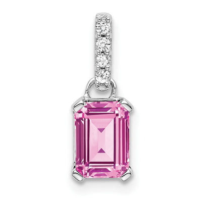 14K white gold diamond pendant