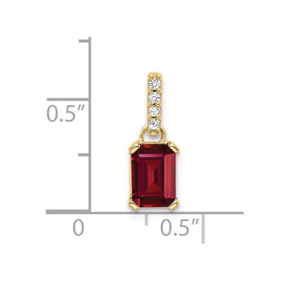 14K Created Ruby and Diamond Pendant