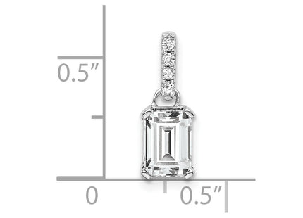 14K white gold diamond pendant, alternate view