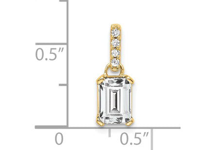 14K white gold diamond pendant, alternate view