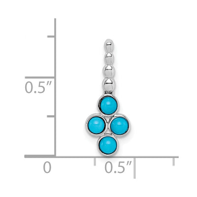 14K White Gold Turquoise Pendant