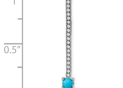 14k White Gold Turquoise and White Topaz Pendant (Style PM7415-BTQ-W)