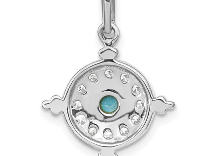 14K white gold topaz pendant, further view