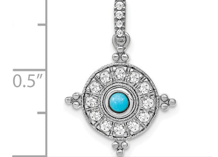 14K white gold topaz pendant, another view