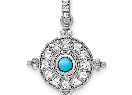 14K white gold topaz pendant