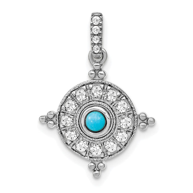 14K white gold topaz pendant