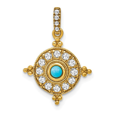 14K gold topaz pendant