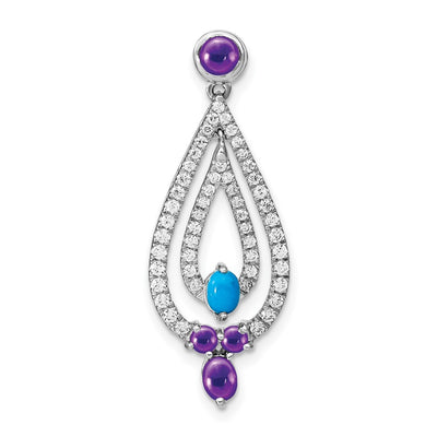 14K white gold amethyst pendant