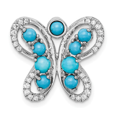 14K white gold topaz butterfly chain