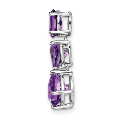 14K White Gold Amethyst Chain Slide, 20.8 x 8.5mm