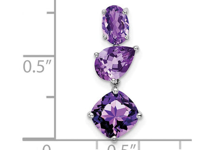 14k White Gold Amethyst Chain Slide (Style PM7457)