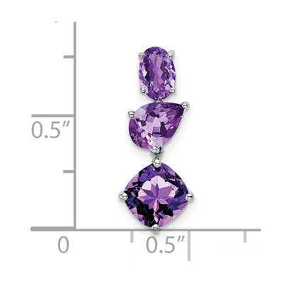 14K White Gold Amethyst Chain Slide, 20.8 x 8.5mm