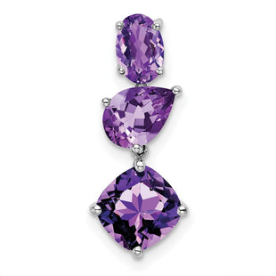 14k White Gold Amethyst Chain Slide (Style PM7457)