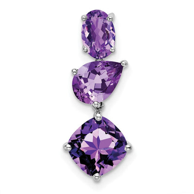 14K white gold amethyst chain